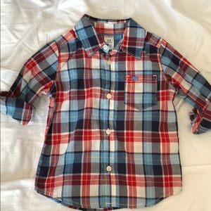Brand new Carters plaid button up shirt